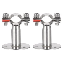 sourcing map Wall Mount Ceiling Mount Pipe Support, 304 Stainless Steel Adjustable Pipe Strap Clamp for 19-22mm Pipe 2pcs