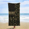 Camo USA Flag Faith Beach Towel, Large Absorbent Quick Dry