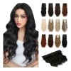 Extensiones De Cabello Con Clip, 6 Piezas, Cabeza Completa