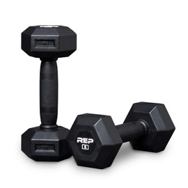 Rep Rubber Grip Dumbbells - 5 lb Pair