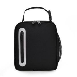 MINGYUESKY Black Lunch Box for Men Adult Women- Insulated Small Lunch Box for Office Work Picnic - Reusable Portable Lunch Bag (Black)