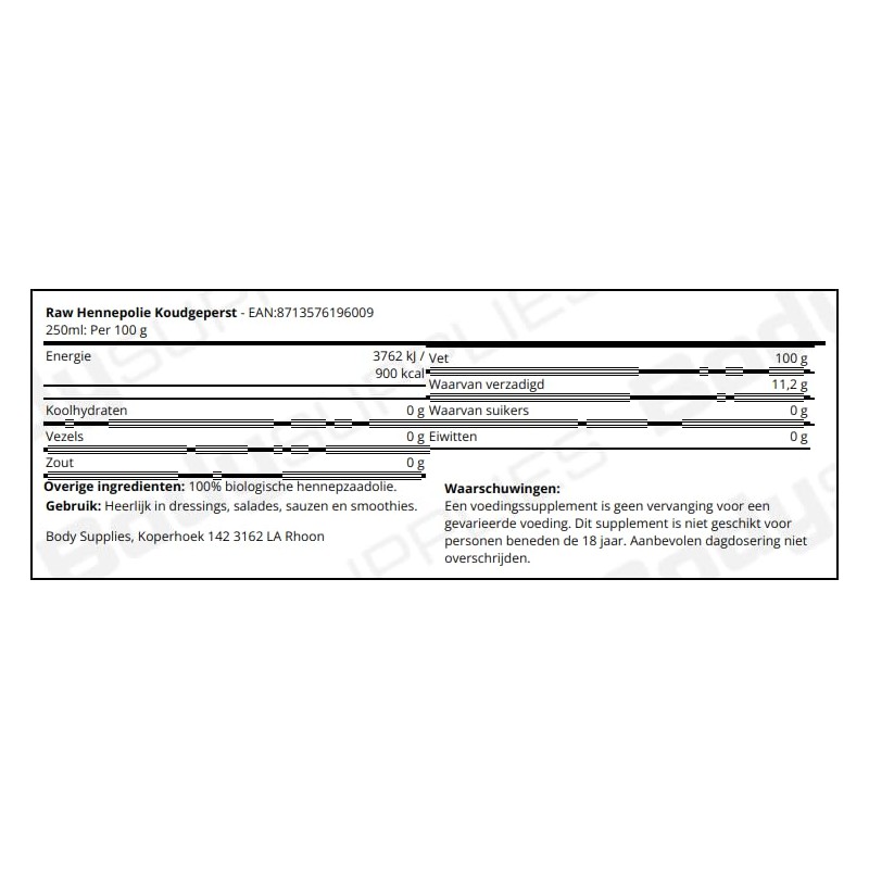 Bio-Hanfsamenöl - 250ml
