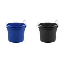 19 Gallon Rope Handle Tub, 2-Pack, Heavy-Duty Organization and Easy-Access Storage Tub, Multi-Purpose, Made with Rugged Plastic, Black,Blue - Color: Blue, Size: 2-Pack, Style: Bucket