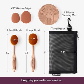 Mothercould Premium Sunscreen Brush Set Kids & Baby Sunblock Applicator with Metal Handles, Travel Bag, 2 Brushes, 2 Caps, & Cleaning Mat Mess-Free Su