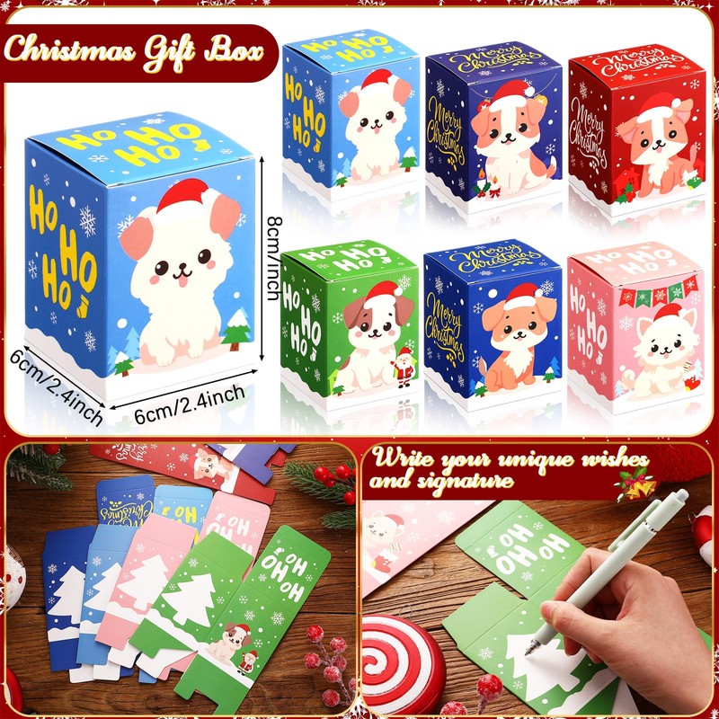 24 Sets Christmas Mini Plush Gift with Box Christmas Stuffed