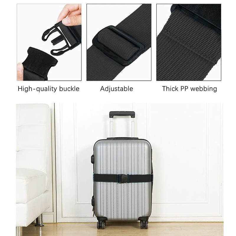 Luggage Strap, Pack of 4 Luggage Strap, Adjustable Suitcase Strap,
