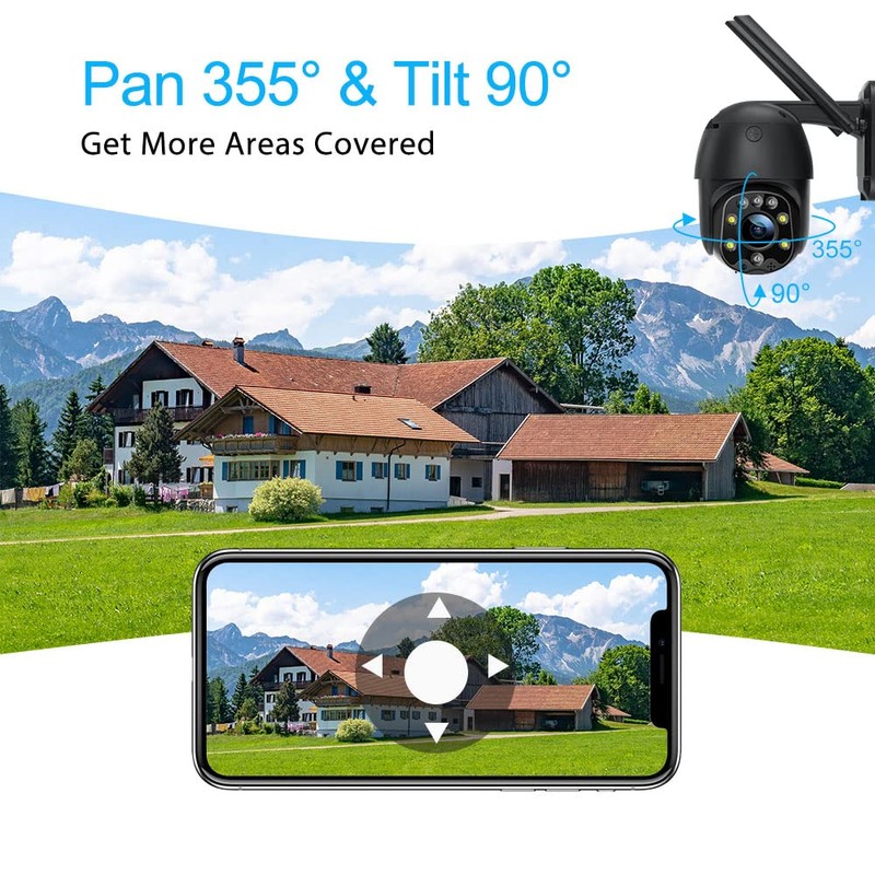 ctronics Outdoor Security Camera with Color Night Vision, 1080P PTZ