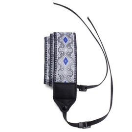 Perri's Leathers Ltd -2" Camera Strap- Jacquard, Royal Silver, Adjustable- Made in Canada