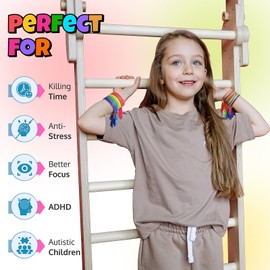 UpBrands 36 Bubbles Party Favors For Kids, Upgraded Pop-it Zipper Bracelets, Simple Dimple Fidget Bracelets, Fidget Toys For Kids, Stress Relief Fidget Toys, Kit For Goodie Bag & Easter Eggs Stuffers