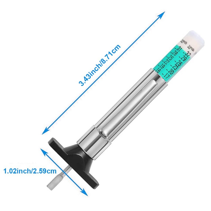 DOETYD Tyre Tread Depth Gauge UK Portable Vehicle Measuring Tool