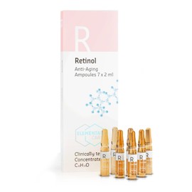 Retinol Ampoules 7 x 2 ml - Retinol Serum High Dose - Retinol Serum Face, Reduces Wrinkles by 64% in 3 Months, Skincare Booster, Remove Dark Circles - Wrinkles Away Instant Effect Elemental Care