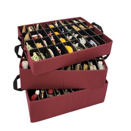 612 Vermont Slim Ornament Storage Box with Adjustable Acid-Free Dividers, Holds 120 Ornaments (SB-40061-VT)