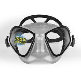 C4 Condo-R Diving Mask for Apnea Diving, Snorkelling and Diving with Bottles, Model Black - Snake Camu - Carbon (Silver Black)