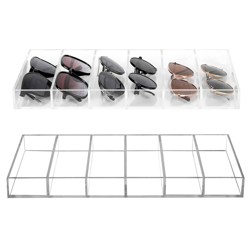 MyGift Acrylic Sunglass Organizer,Glasses Holder,Sunglass Holder,Eyeglass Case Storage,Display Tray Drawer,Eyewear,