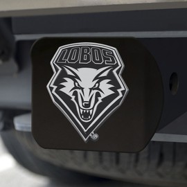FANMATS 22137 New Mexico Lobos Black Metal Hitch Cover with Metal Chrome 3D Emblem