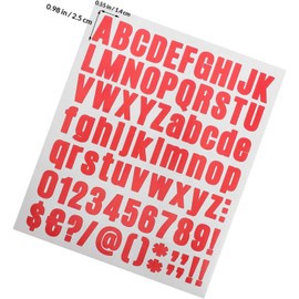 Kit de 10 Pegatinas Adhesivas de Vinilo Rojo Letras y Números para Planchar, Uso Versátil en Puertas y Tazas, Adecuado para Decoración Creativa y Organización