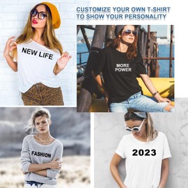 12 Sheets Iron-On Letters for Clothes - 500 Pcs Fabric Letters 2 Inch with A-Z Alphabet - Black & White