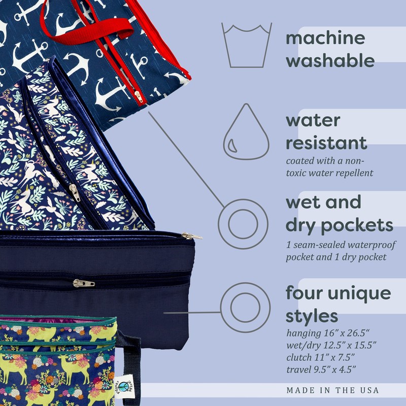 Planet Wise Bolsa de viaje, para artículos secos y húmedos,