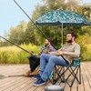 Ynredee Double Camping Chair with Removable Umbrella,Folding Two-Person Seat Beach