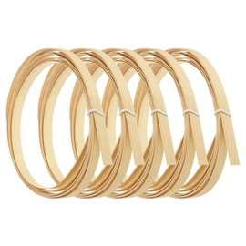 PATIKIL Bamboo Strips for Weaving 7/16" x 10 Ft, 5 Pack Thin Flat Wicker Rattan Cane Reed for Making Basket Webbing DIY Crafts, Natural Color