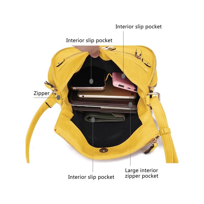 MKF - Bolso cruzado para mujer, de piel sintética pequeña,