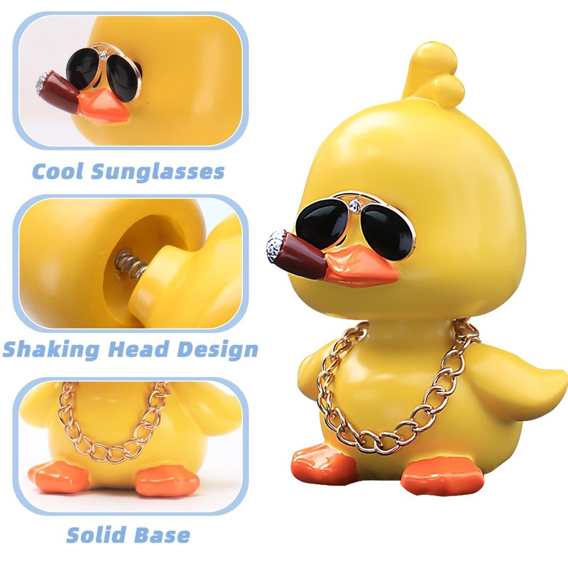 wonuu Shaking Head Duck Cool Car Dashboard Decorations Cute Doll