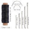 55Yards Waxed Thread with 7 Pcs Leather Needles for Hand