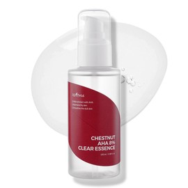ISNTREE Esencia Exfoliante Facial Chestnut AHA 8% Clear Essence - Coreana con 8% AHA Glicólico y Láctico, Extracto de Castaña, Tono Uniforme, 100 ml