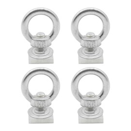 CADUFUELLY Stainless Steel Bolt Nut Rings, T Track Mount Tie Down Anchor on Roof Rack, with M8-1.25 Heavy Duty Ring Shaped Eye Bolt, for Holding Hooks Bungee Cord and Ropes