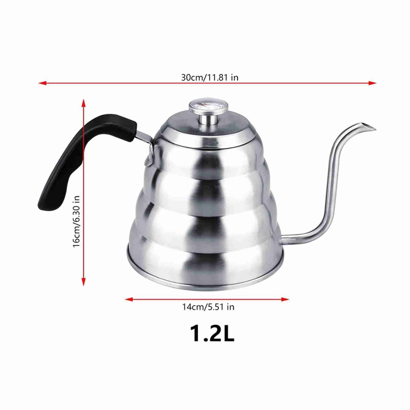 304 Stainless Steel Pour Over Coffee Gooseneck Kettle Teapot with