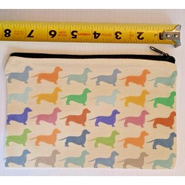 Unbranded Dachshund Travel Pouch for Cosmetics, Jewelry, Pens & Black Doxie Key Fob