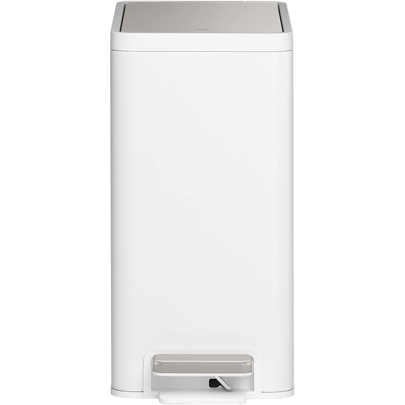 Kohler 20957-STW 2.5 Gallon Slim Step Trash Can, Bathroom Trash