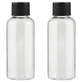 Single cap plastic container 50ml, transparent + black, 60 pcs / 단마개 플라스틱 용기 50ml, 투명 + 블랙, 60개