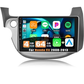 [4+64G] Android 13 Car Stereo for Honda Fit 2008-2013 with Wireless Carplay&Android Auto,10.1 Inch Car Radio with Mirror Link Bluetooth FM/RDS WiFi GPS EQ DSP SWC+AHD Backup Camera