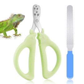 KALAMANDA Bearded Dragon Nail Clippers, Stainless Steel Cat Claw Clippers with Nail File, Pet Paw Trimmer Tool for Cats, Kittens, Guinea Pig, Rabbits, Birds, Ferret Small Breed Animals(Green)