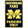 Michigan Wolverines Navy Blue Metal Fans Parking Only Sign