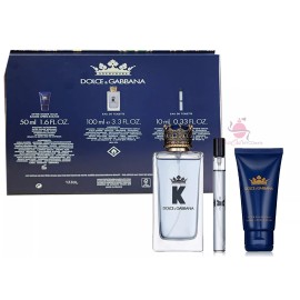 Dolce&Gabbana Dolce Gabbana King 3PC Set for Men-3.3 oz EDT+0.33 oz EDT Sp+1.6 oz A/Shave Balm