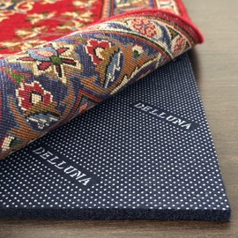 DELLUNA Non-Slip Area Rug Pad 2'x12', 3/8" Thick Double Side Rubber + Felt, Premium Deluxe Cushioned- Safe for All Floors, Adds Comfort and Protection, Ultra Strong Grip, Stop Rug from Moving.