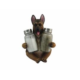 DWK Animal Holder with Salt and Pepper Shaker Set (3 Piece) | Kitchen Décor and Accessories | Salt and Pepper Shakers | Home Décor | Home Decorations… (German Shepherd)