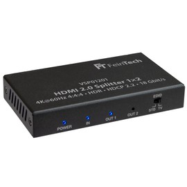 FeinTech VSP01201 HDMI 2.0 splitter 1 to 2 splitter Ultra-HD 4K @ 60Hz YUV 4: 4: 4 HDR HDCP 2.2 EDID 18 Gbps
