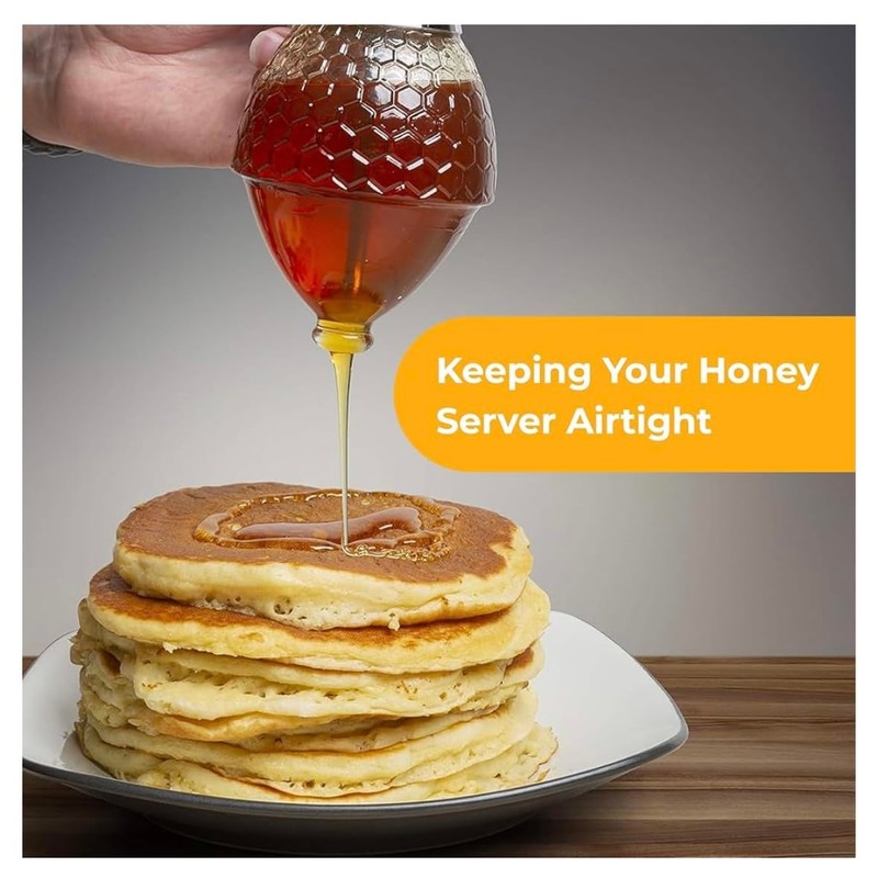 Acrylic Honey Dispenser with Honeycomb Pattern, No Drip Design