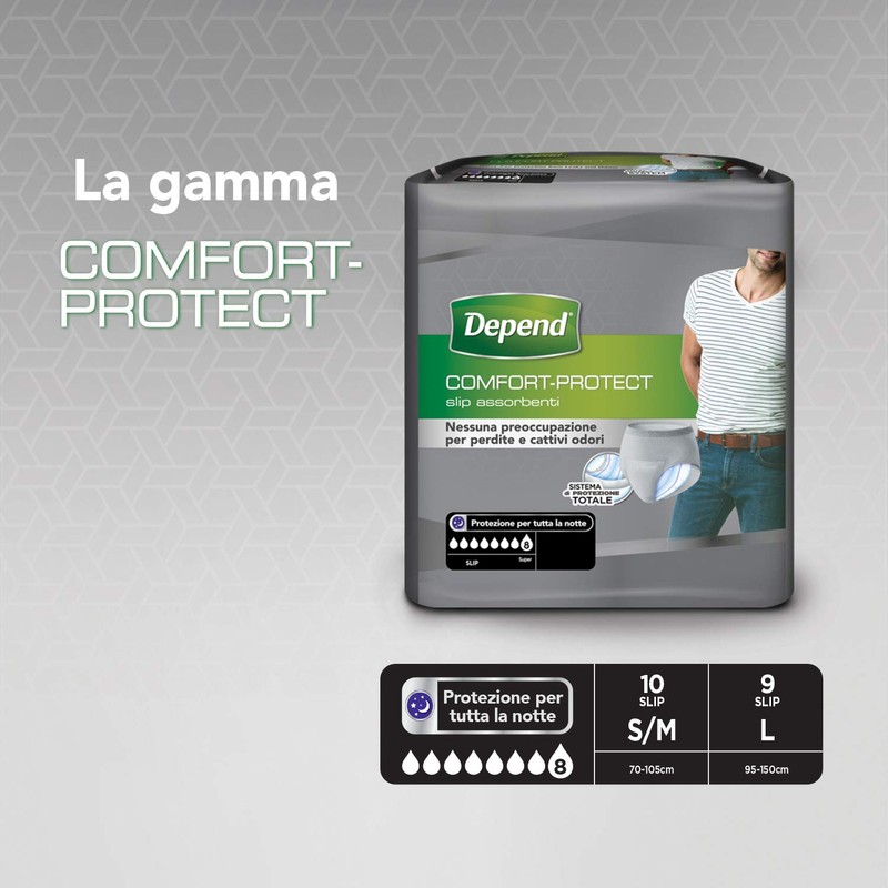 Depend Comfort Protect Incontinence Pants for Men, Large/Extra-Large, 9 Pants