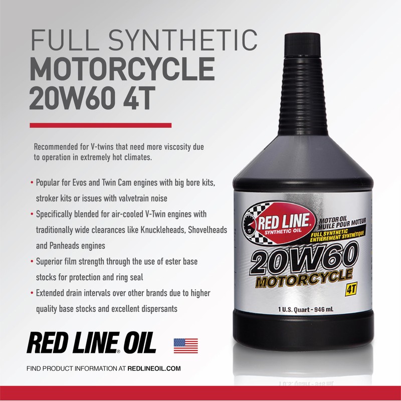Red Line 12604 20W60 Synthetic Motorcycle Motor Oil - 1
