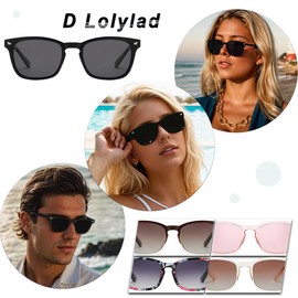 D Lolylad Sunglasses, Men's, Driving, Polarized Sunglasses, Ultra Lightweight, UV400 Sunglasses, Women's, black (2)