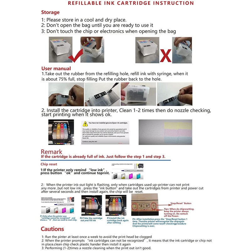 QUTHZZHY Sublimation Ink Cartridges, Empty Refillable Ink Cartridges Compatible with