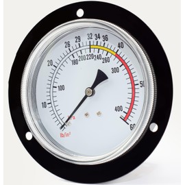 MEGA MOTION Air Dial Gauge for Coats® Tire Changers machines, Air pressure range from 0-60 PSI, Flange Mount with plastic retainers, Dial with a range of most common tire pressure. 8107985, 107985.