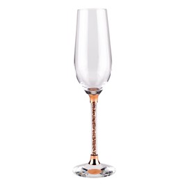 Sparkles Home Vetrina Stem Toasting Flute, Sophisticated Crystal Glassware for Champagne, Cocktails, Special Celebrations and Everyday Events, Rose Gold, Set of 2 in Gift Box