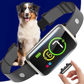 Bark Collar, Dog Bark Collar for Small Medium Mini Dogs, Safe No Shock Barking Collar, Automatic Anti Barking Collar with 4 Adjustable Modes Beep Vibration & 7 Sensitivities IP67 Waterproof Silver128