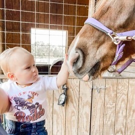 This Is My First Rodeo Onesie Horse Rodeo Baby Girl Boy Bodysuit Cute Rodeo Onesie Funny Cowboy Cowgirl One Piece Romper (18-24 Months, first rodeo-Short Sleeve Bodysuit)