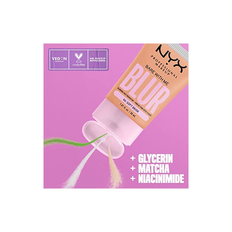 NYX PROFESSIONAL MAKEUP- Base de maquillaje Bare With Me consigue